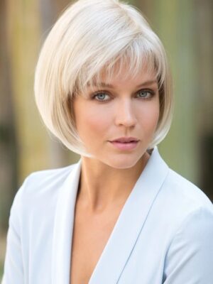 Cory by Noriko in creamy blond | classic bob style sleek and sophisticated. Cory bob style wig by Noriko Wigs