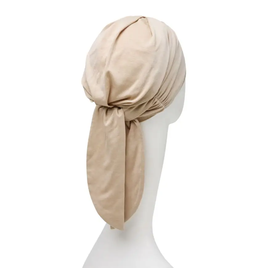 B.B. HocBeatrice Turban w. Ribbons | Feather Beige | 1291-0844 B.B. HocBeatrice Turban w. Ribbons | Feather Beige | 1291-0844